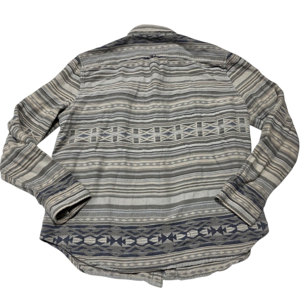 Lucky Brand Button Down Shirt Mens XXL Grey Aztec Southwestern Long Sleeve - Picture 3 of 8